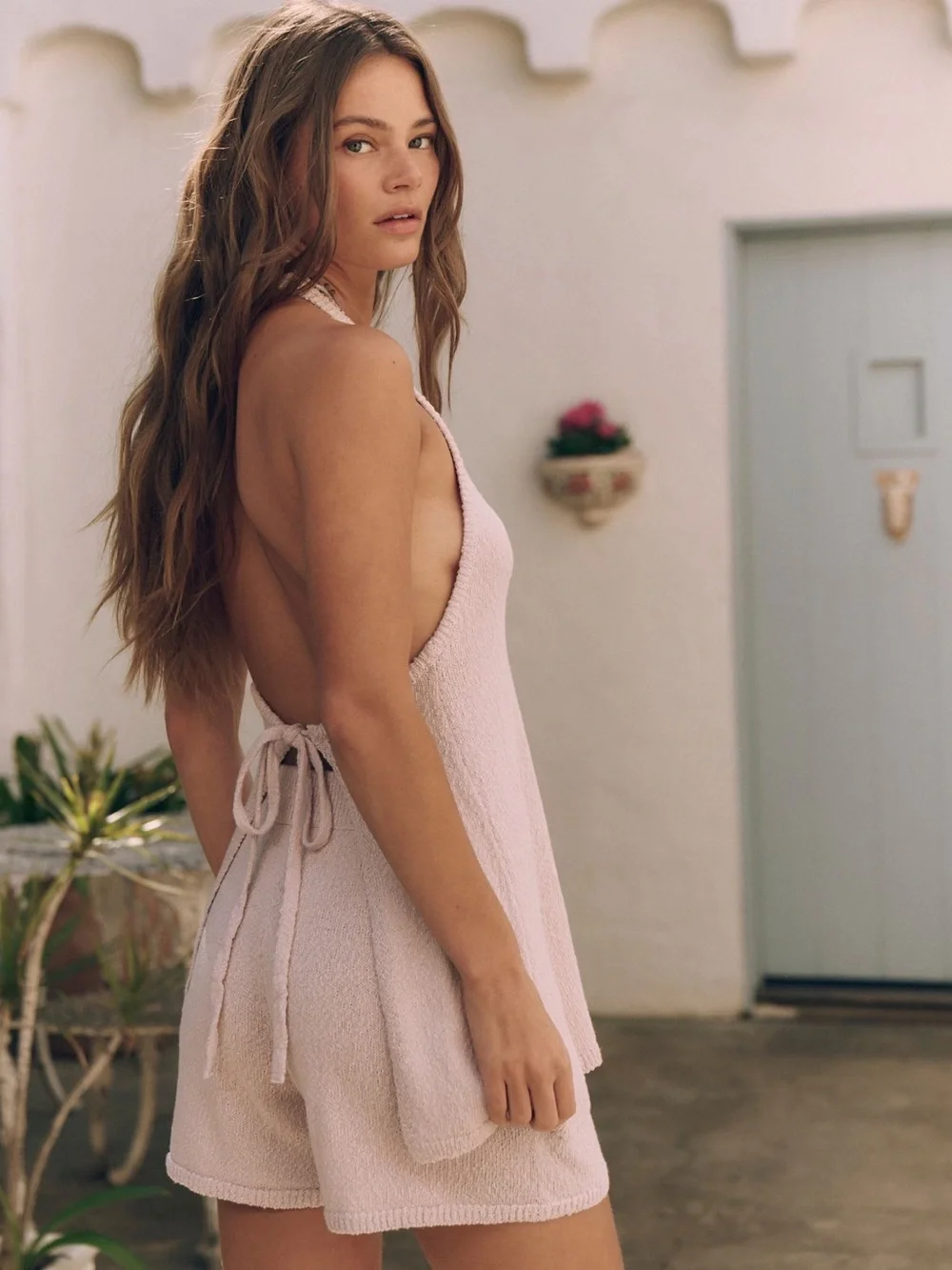 Free People Phia Sweater Set in Mauve Chalk